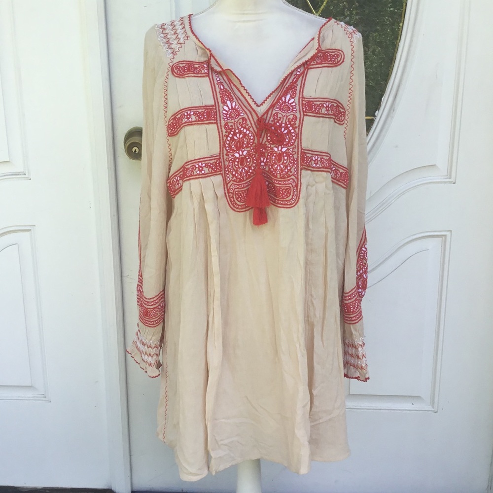 FREE PEOPLE cream colored long sleeve shirt